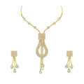Bridal Jewellery Set for Women | Golden White Stone Necklace with Matching Earrings | Wedding Engagement Festival Jewellery Collection